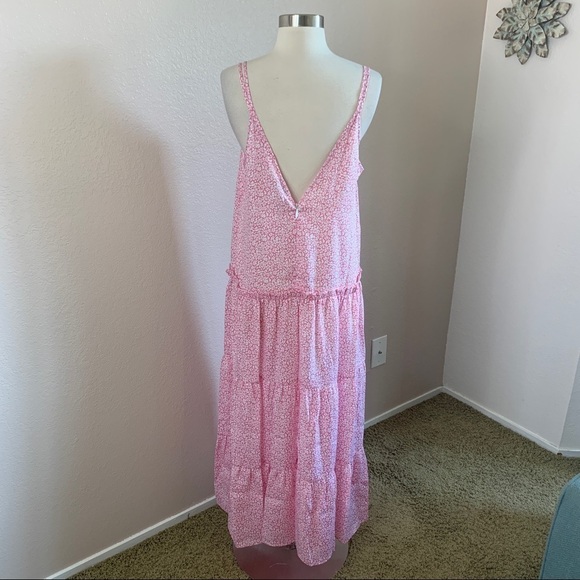 Top-shop NWT Floral Print Tiered Satin Prarie Slip Spring Summer Dress Size 8 - Picture 3 of 11